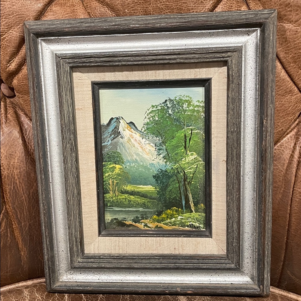 Framed Mountain Landscape Painting